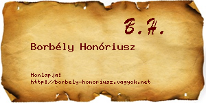 Borbély Honóriusz névjegykártya
