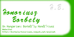 honoriusz borbely business card